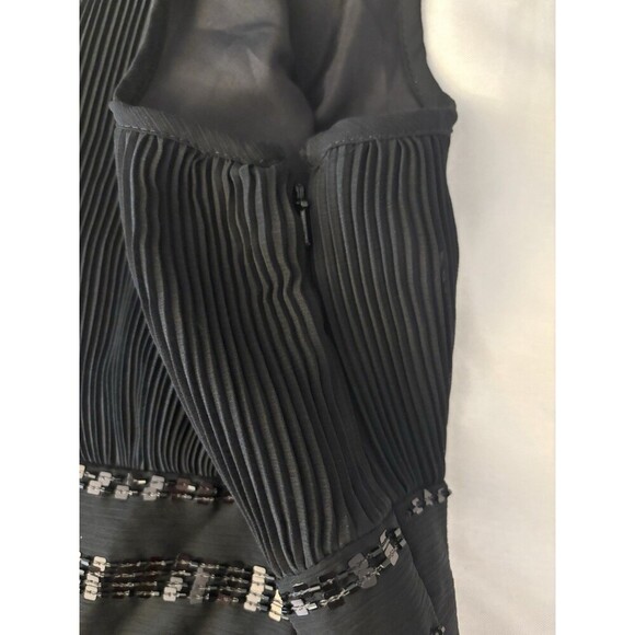 LANE BRYANT Pleated Sleeveless Black Midi Dress Women 16 Sequins Event Formal - Picture 6 of 12